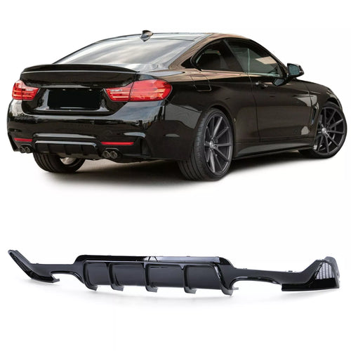 Diffusore posteriore Performance lucido doppio tubo per Serie 4 BMW F32 F33 F36