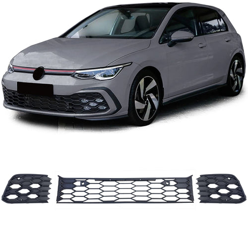 Griglia paraurti 3 pezzi nido d'ape opaca per Vw Golf 8 GTI GTD 19-24