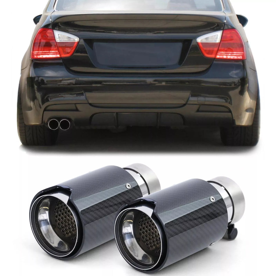 terminali sport carbonio nero adatti, per BMW Serie 3 E90 E91 E92 E93