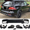 Diffusore + Terminali di Scarico 2x2 (NERO) per MERCEDES CLASSE W166 GLE