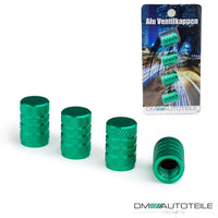 4 Tappi Valvole SET Verde Anodizzato per Valvole Auto Bicicletta Moto Bike