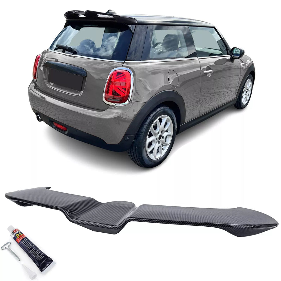 Spoiler posteriore tetto carbon look, per Mini One Cooper F55 F56 dal 13