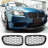 per BMW SERIE 5 F10 F11 GRIGLIA RADIATORE DIAMANTE NERO LUCIDO