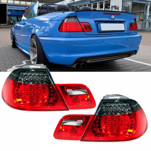 Set luci posteriori LED per BMW E46 Cabrio rosso fumo 99-03 su look lifting