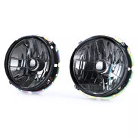 Coppia Fari Vetro Trasparente Nero Smoke H4 per VW Golf 1 + Cabrio 74-83