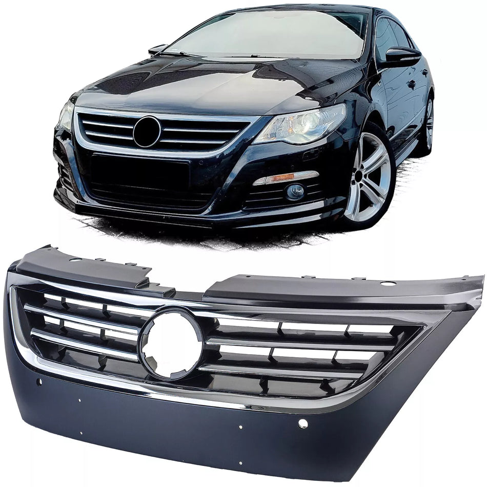 Griglia radiatore nera + barre cromate adatta per VW Passat CC 2008-2012