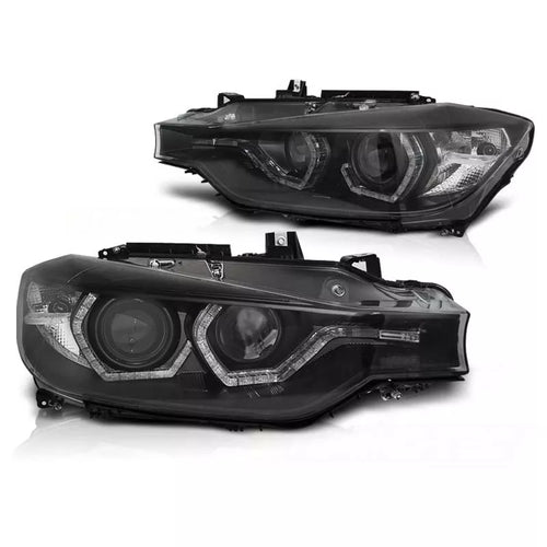Fari con LED Angel Eyes per BMW Serie 3 F30/F31 2011-2015 Nero