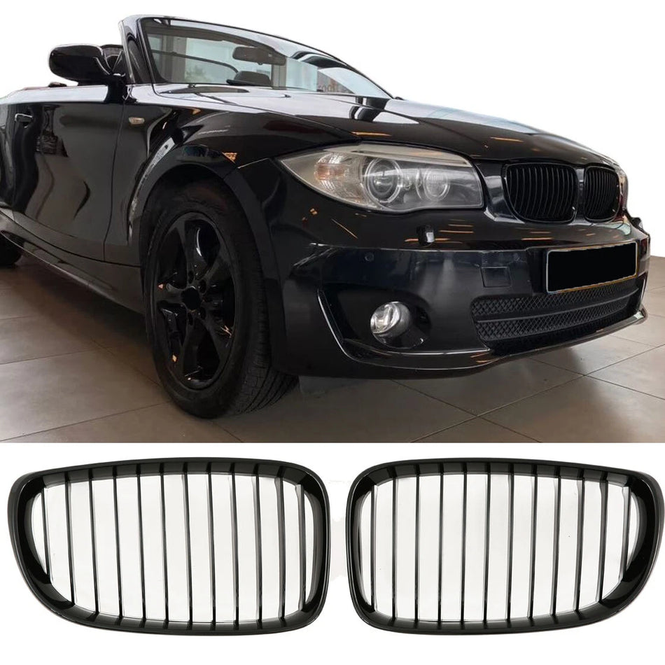 per BMW SERIE 1 E87 LCI E81 E82 E88 GRIGLIA RADIATORE NERO LUCIDO 2007-2011
