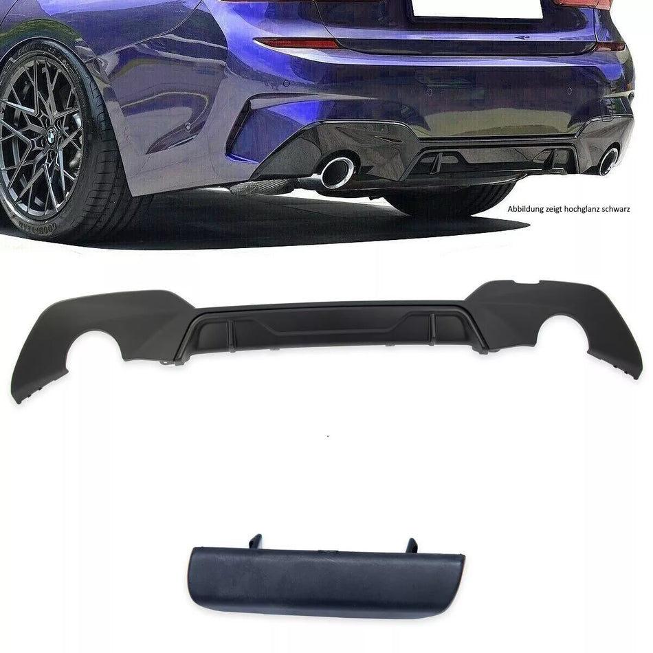 Diffusore Nero Opaco per Serie 3 BMW G20 G28 M Sport