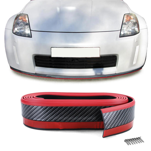 Lama Anteriore universale flessibile 2,5 mx5 cm effetto carbonio rosso