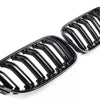 per BMW SERIE 3 E92 E93 10-13 SPORT GRILL DOPPIO PONTE NERO LUCIDO