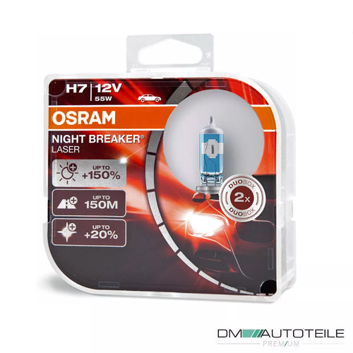 2 socket OSRAM Night Breaker® LASER NEXT GENERATION H7 +150% più vista Duo Box