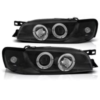Fari Angel Eyes LED Nero per Subaru Impreza 1 1993 - 2000