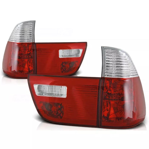 Kit fanali posteriori rosso bianco per BMW X5 E53 anno 1999-2006