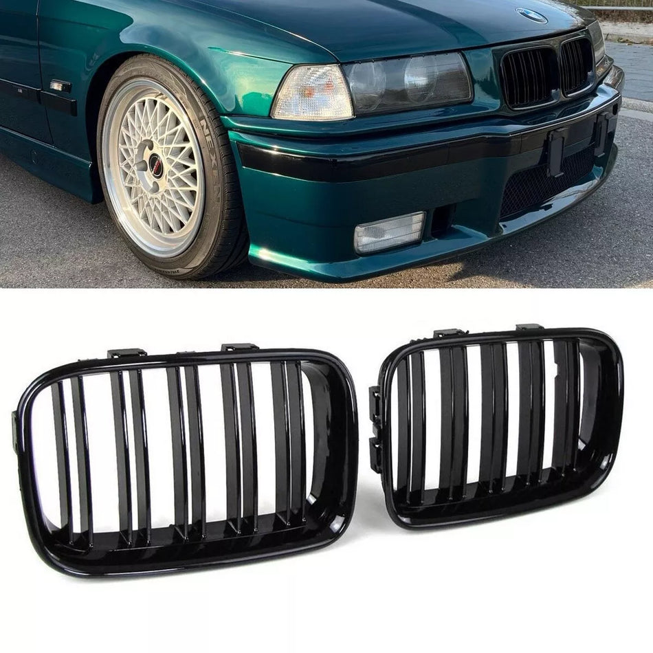KIT Griglia doppio ponte Nero Lucido per BMW Serie 3 E36 91-96+M M3