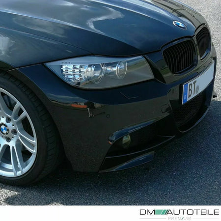 Set Flaps Splitter lama Nero Lucido per BMW Serie 3 E90 E91 Facelift 2008 – vista 4