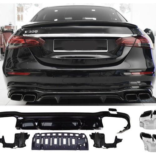 Diffusore + Terminali di Scarico (CROMO) per MERCEDES CASSA ELETTRICA W213 MOPF