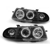 Fari Angel Eyes LED Nero per Opel Astra F 1991 al 1994