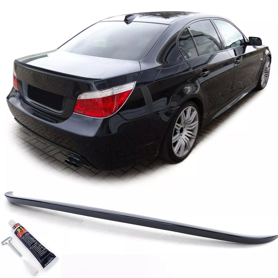 Spoiler posteriore labbro Nero + ABE per BMW Serie 5 E60 berlina 03-10
