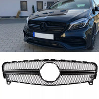 Griglia nera per Mercedes Classe A W176 mopf 15-19 non A45 AMG