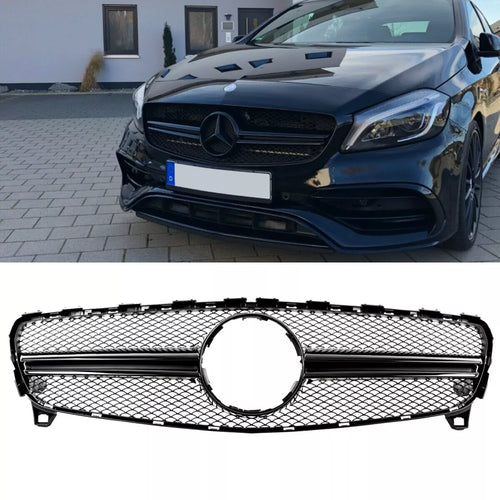 Griglia nera per Mercedes Classe A W176 mopf 15-19 non A45 AMG