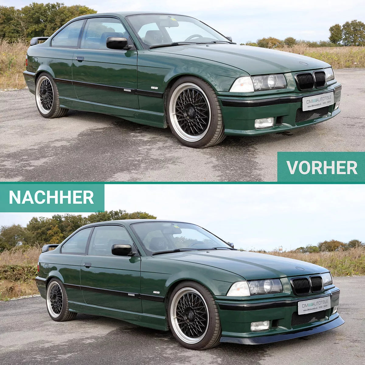 Spoiler anteriore lama Nero Lucido per BMW E36 Coupè Touring – vista 3
