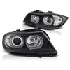 Fari allo xeno LED Angel Eyes per BMW Serie 3 E90/E91 2005-2008 Nero