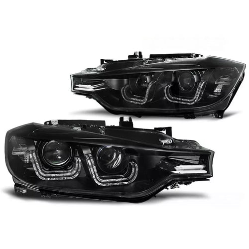 Fari con led Angel Eyes per BMW Serie 3 F30/F31 2011-2015 Nero
