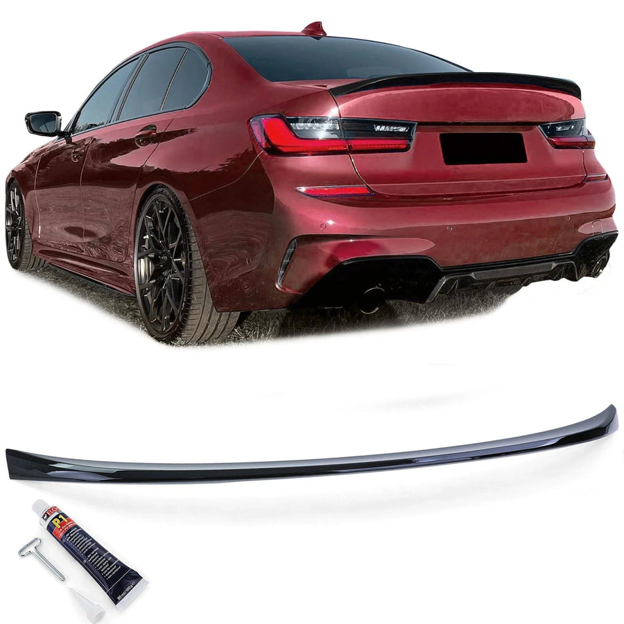 Spoiler posteriore labbro Nero + ABE per BMW Serie 3 G20 berlina da 18