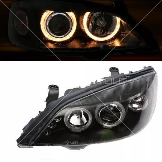 Set fari Opel Astra G Angel Eyes vetro Nero 97-04 tutte H1