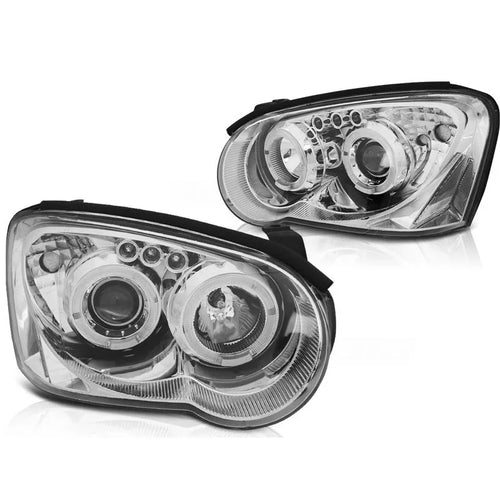 Fari LED Angel Eyes per Subaru Impreza 2 (GD) 2003-2005 cromo