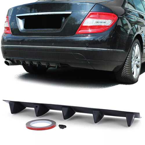 Diffusore posteriore universale a 5 pinne, per paraurti posteriore Nero