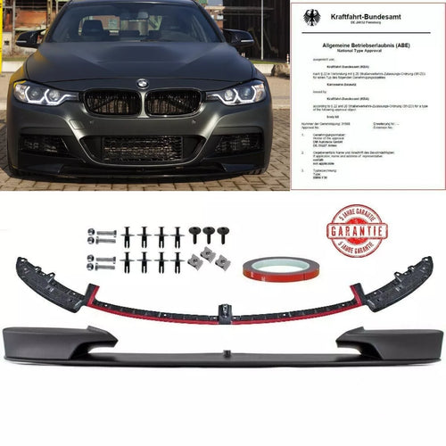 Frontspoiler passt für BMW 3er F30 F31 M-Paket Lippe Schwarz