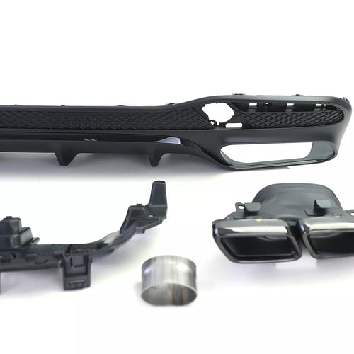 Set Diffusore Posteriore Sport + Terminali Nero per Mercedes GLS X166 15-19