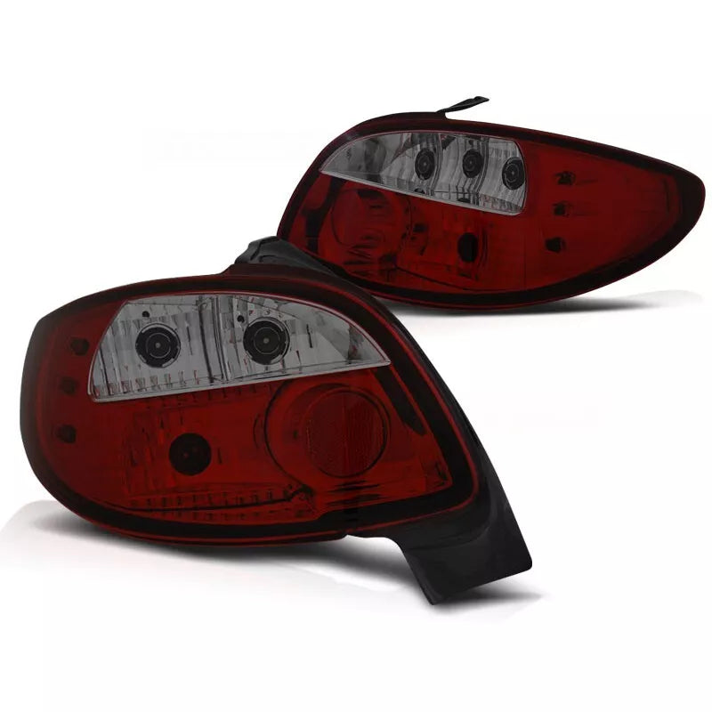 Upgrade fanali posteriori per Peugeot 206 1998-2017 in rosso/fumo