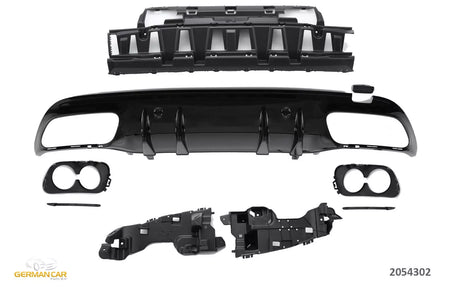 Diffusore + Terminali di Scarico (NERO) per Mercedes W205 S205 – vista 3