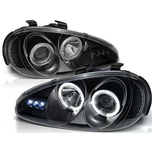 Fari Angel Eyes LED Nero per modelli Mazda MX3 1991 al 1998