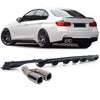 Diffusore posteriore opaco + terminale doppio tubo cromato per BMW F30 F31