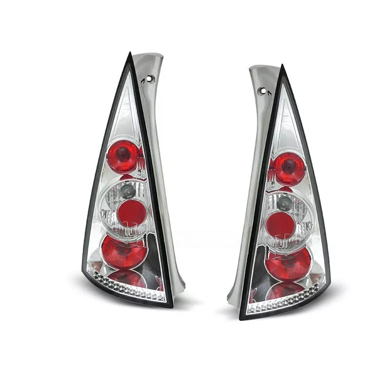 Set Fanali Posteriore Cromo Chiaro per Citroen C3 Anno 2002-2005