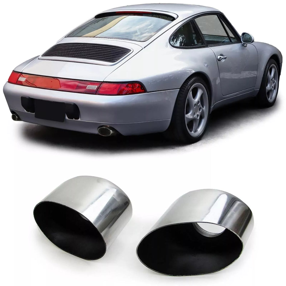terminali acciaio inox lucido adatti per Porsche 911 993 3.6 200kw 210kw