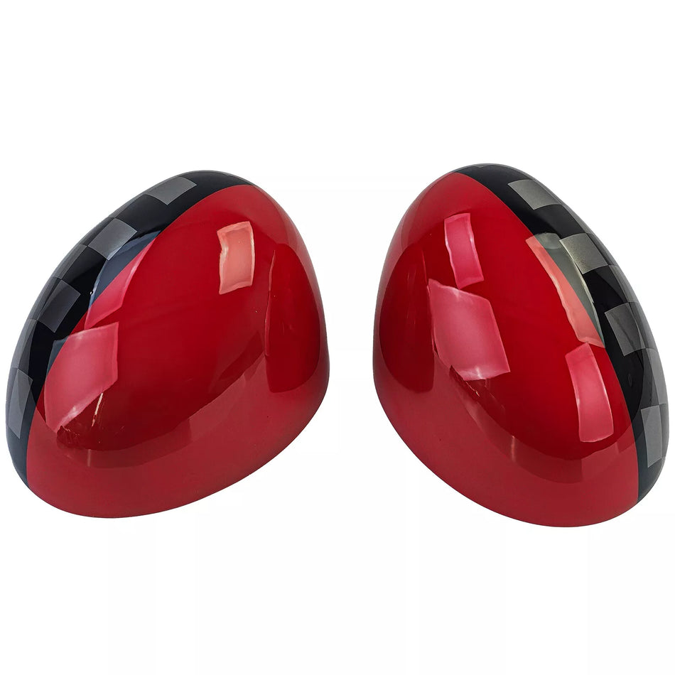 Calotte specchietti Performance rosso nero adatte per Mini F54 F55 F56 F57 13-18