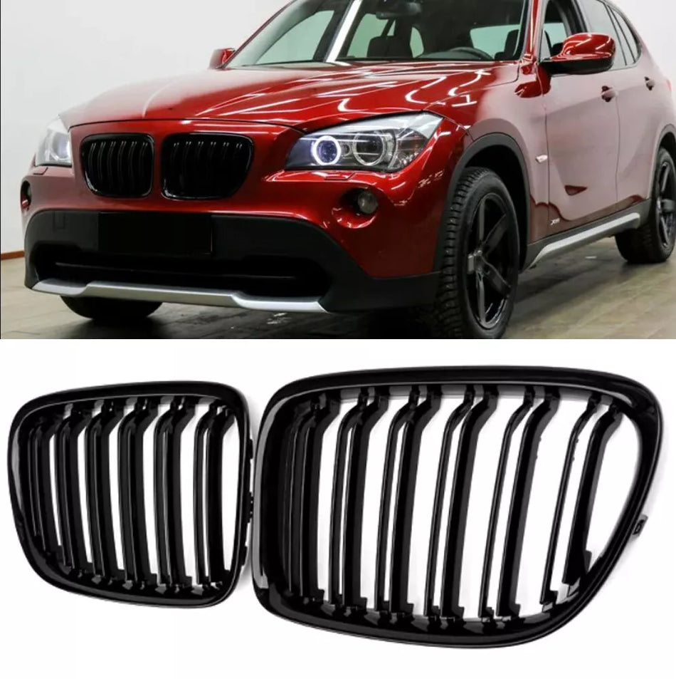 per BMW X1 E84 SPORT GRIGLIA RADIATORE DOPPIA BARRA LUCIDA NERO