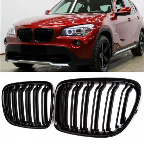 per BMW X1 E84 SPORT GRIGLIA RADIATORE DOPPIA BARRA LUCIDA NERO