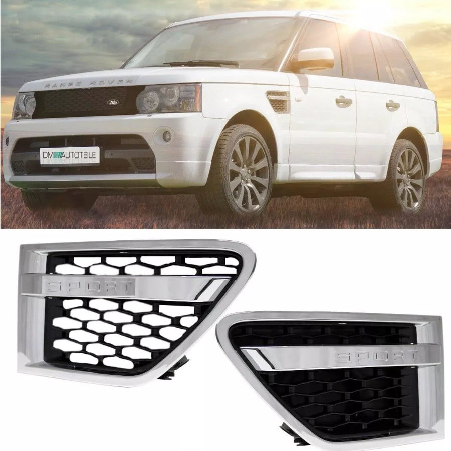 SET Range Rover FACELIFT L320 Griglia Parafango Nero Cromo Lucido 10-13