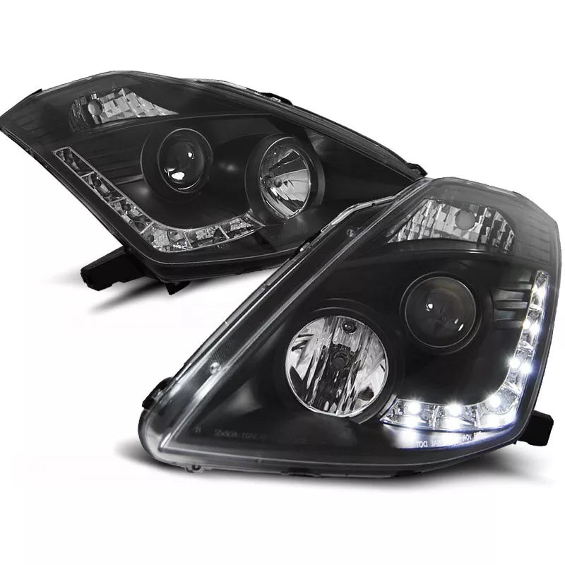 Fari Luce Diurna LED Neri per Nissan 350Z 2003-2005