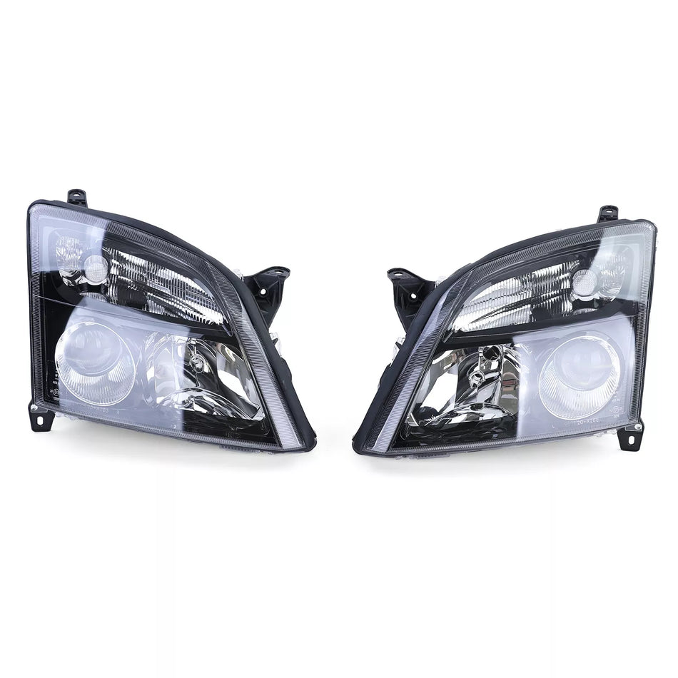 Kit fari in vetro trasparente nero adatti, per Opel Vectra C + Signum 2002-2005