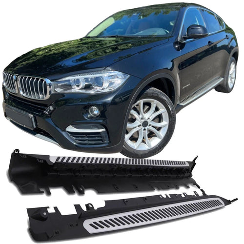 Pedane in alluminio con battiscopa antiscivolo in gomma per BMW X6 F16 2014-2019