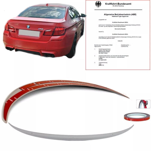 Heckspoiler Heckspoilerlippe 10-17 Kofferraum + 3M passt für BMW 5er F10 10-17
