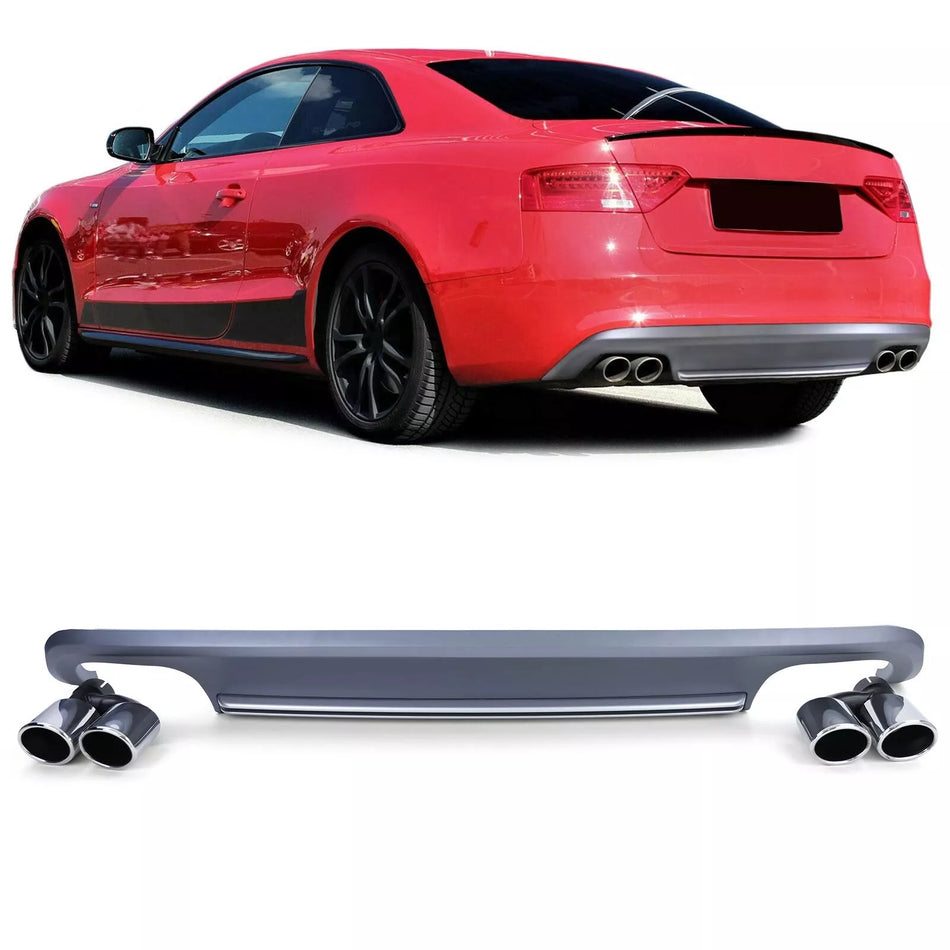 Diffusore posteriore + doppi terminali bilaterali per Audi A5 8T 11-17
