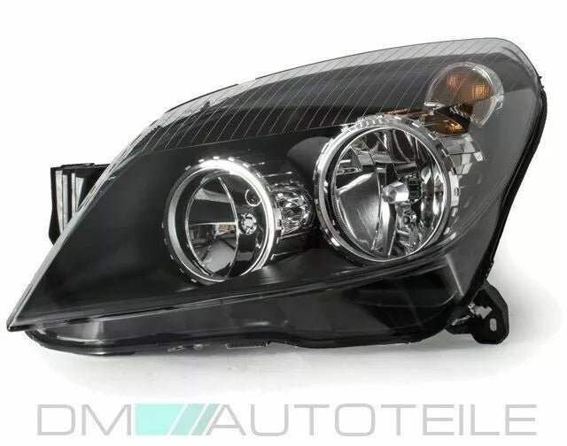 Fari Opel Astra H 04-09 H7/H1 sinistro Nero pronto installazione + motore gas